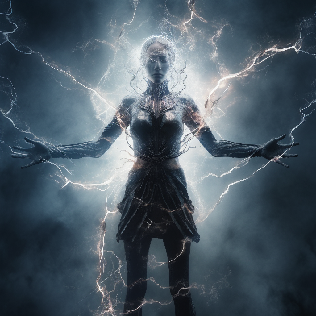 Lightning with feminine arms