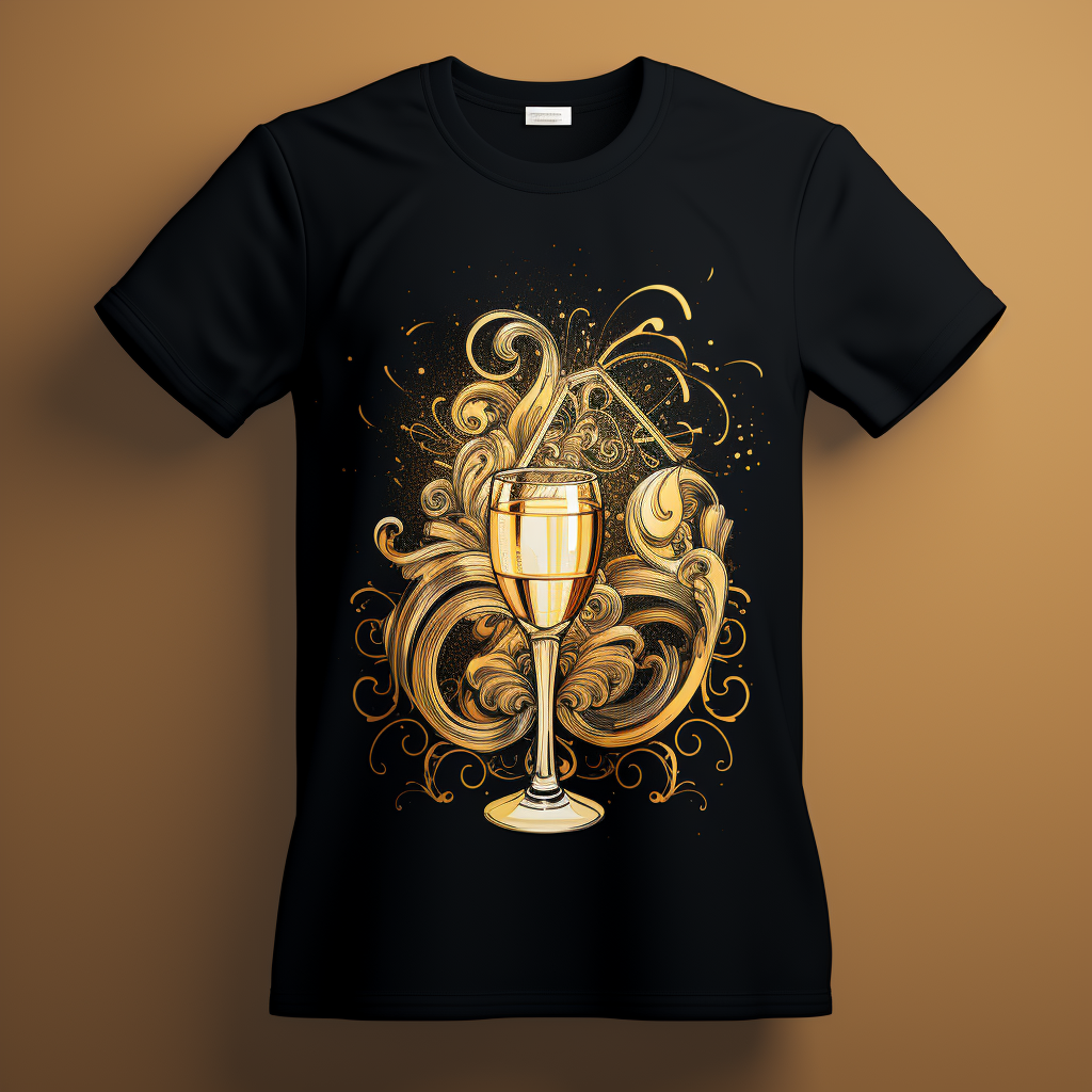 Feminine Champagne Glass Illustration