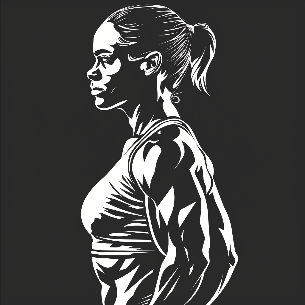 Muscle Woman Reflection Vector Image