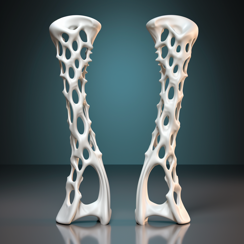 Creative design of femur bone with elastic texture