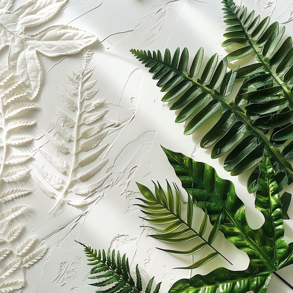 Fern and Monstera Leaves Art