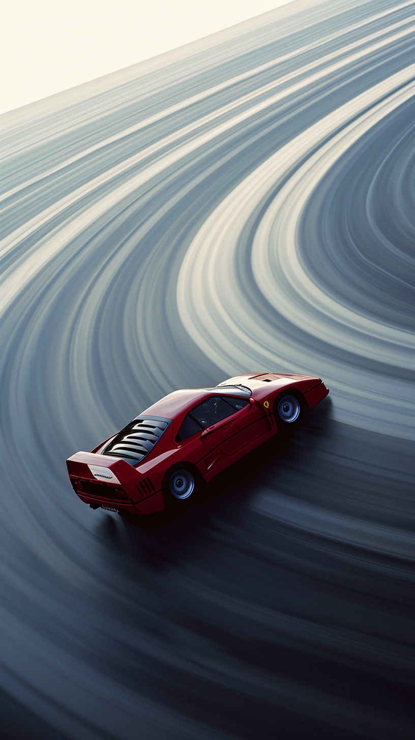 Ferrari F40 drifting on Saturn Rings