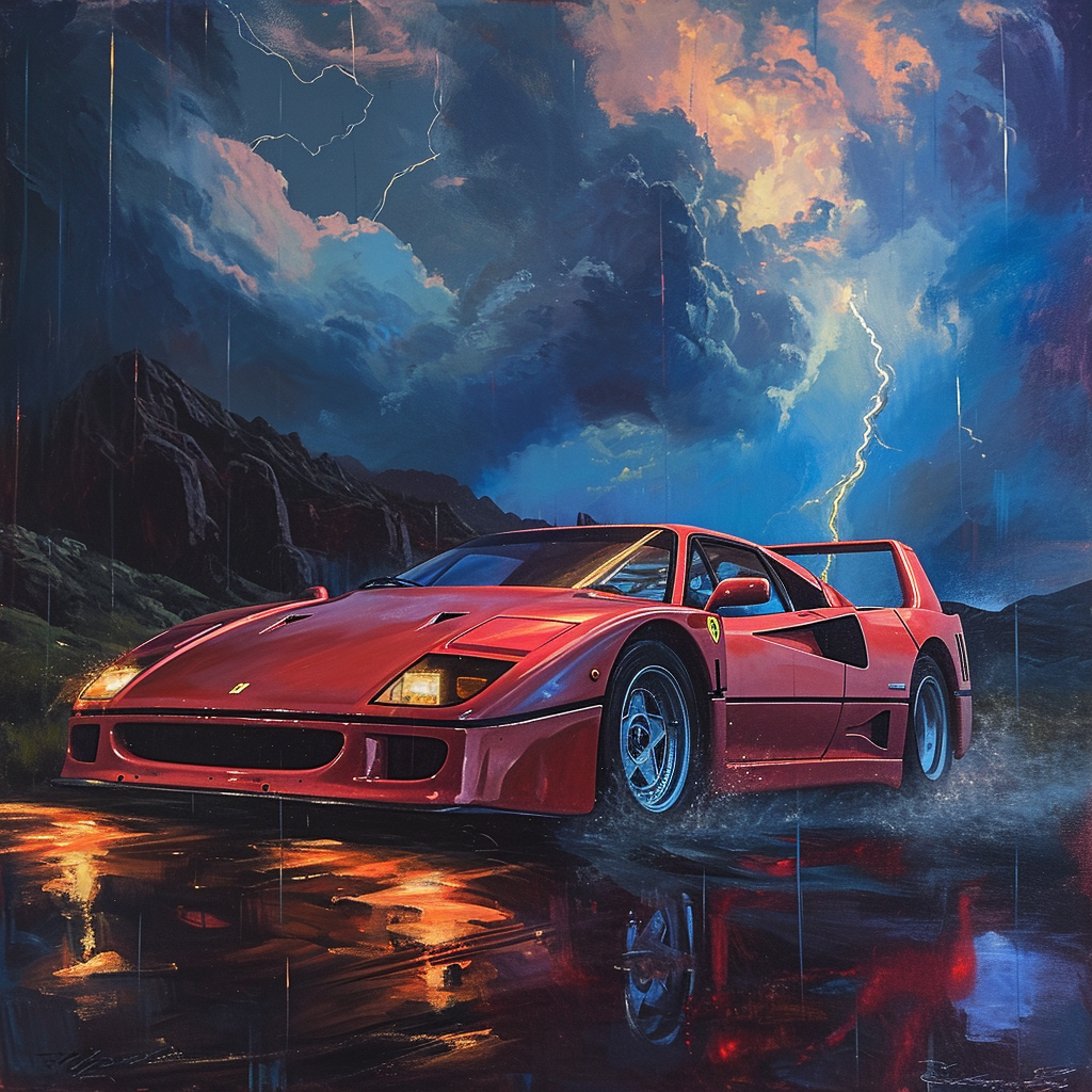 Ferrari F40 in Dark Fantasy 80s