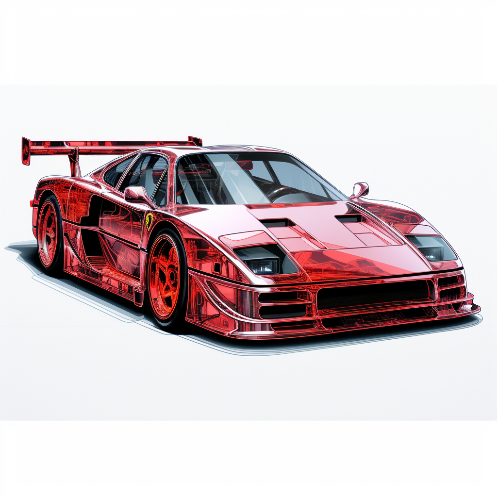 Sleek Ferrari F40 sports car outline