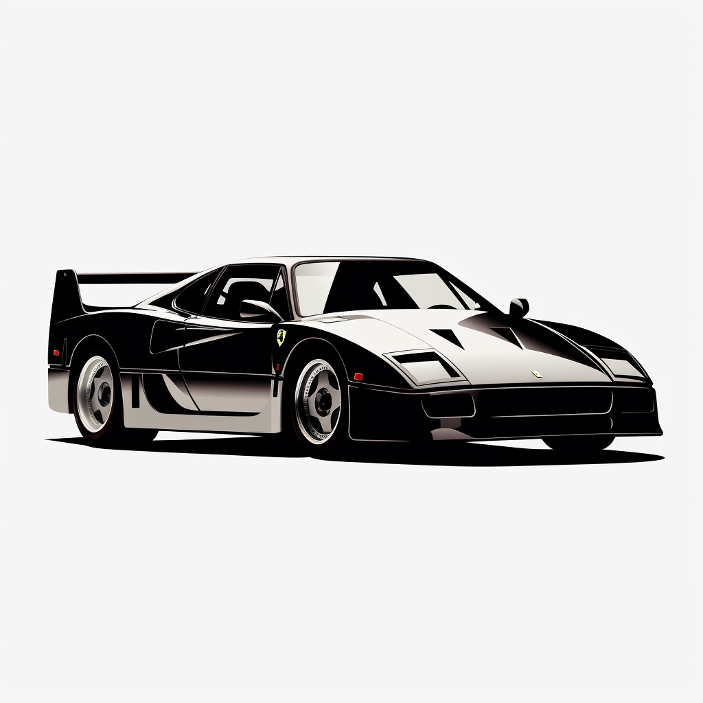 Silhouette stencil of Ferrari F40