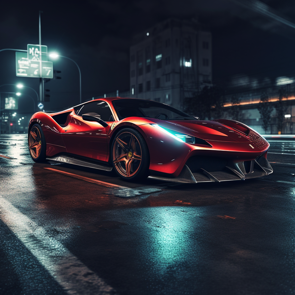 Ferrari F8 Tributo with customized wheels and paint job