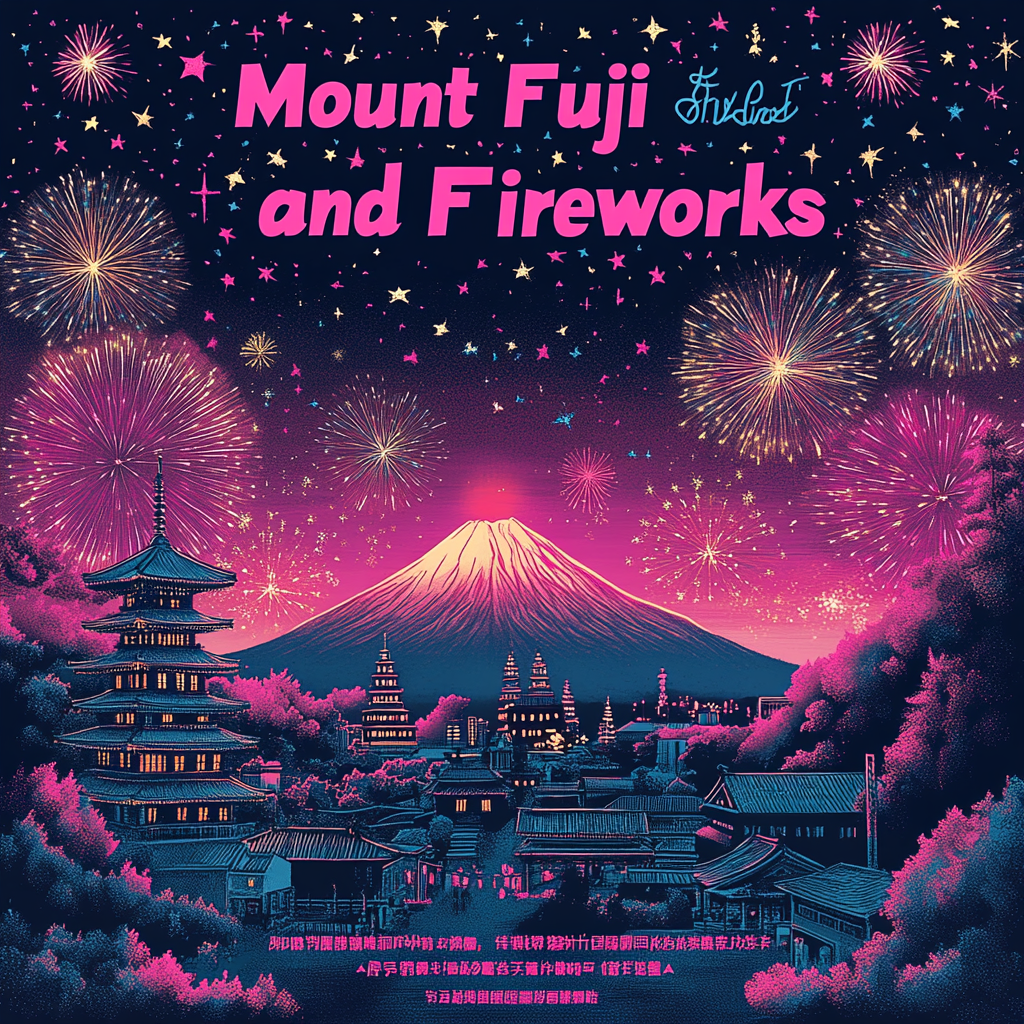 Mount Fuji Fireworks Festival Poster Design