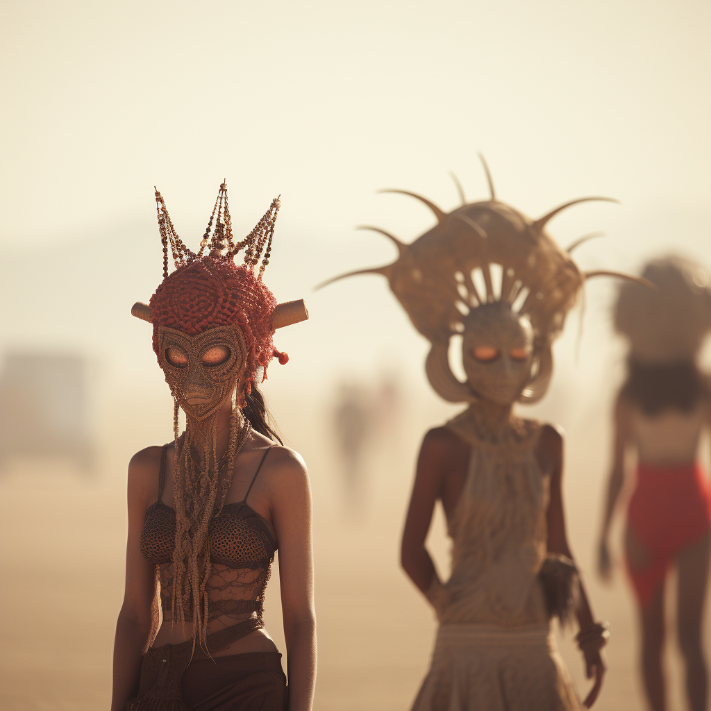 Desert festival silhouettes