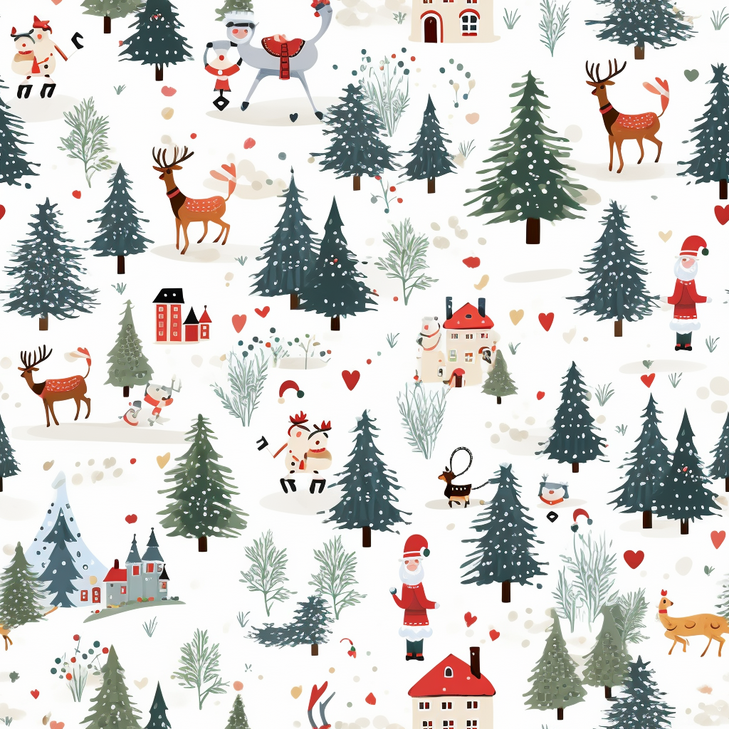 Festive Christmas Santa Reindeer Sleigh background