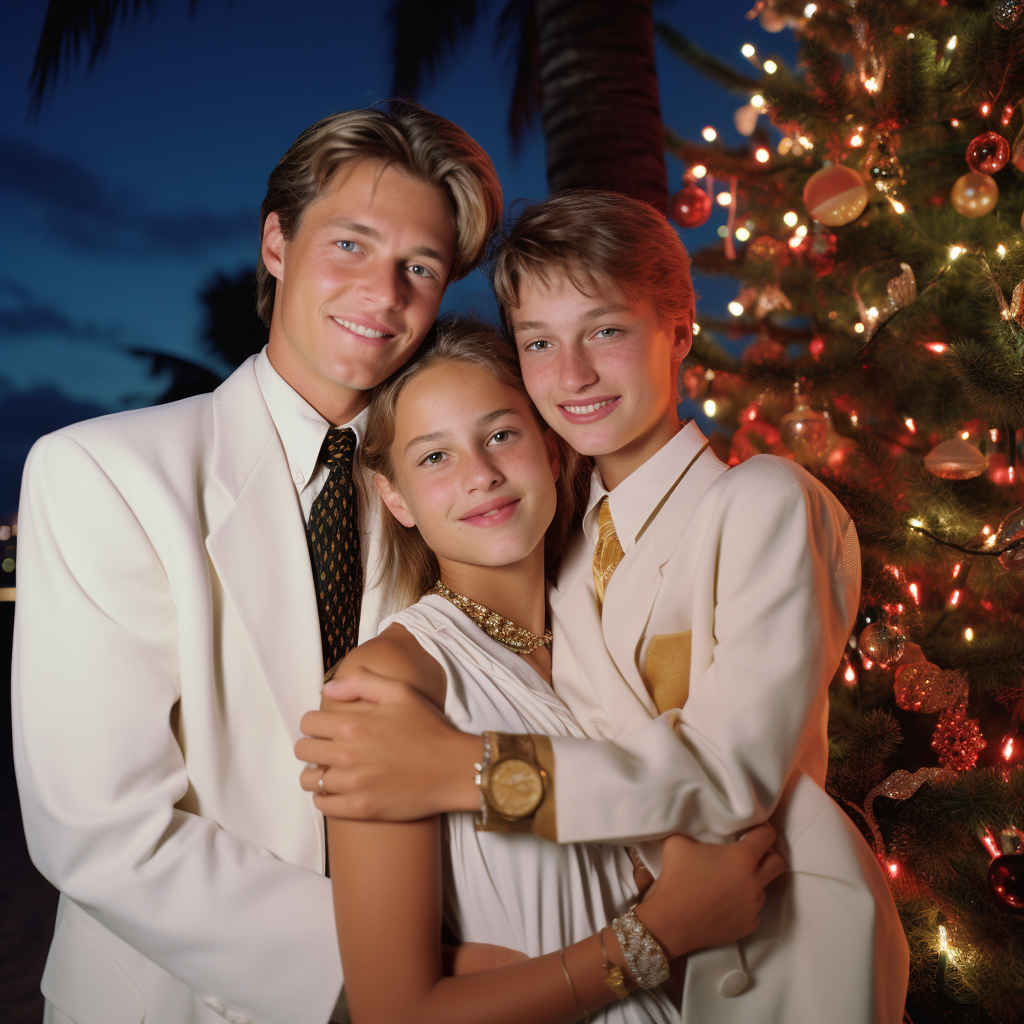 Smiling family at Palm Beach Christmas