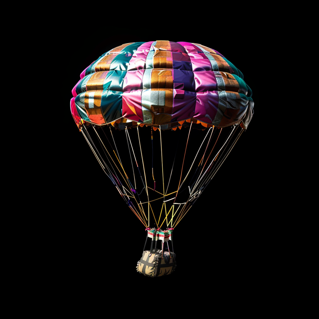 Parachute Backpack Floating in Space