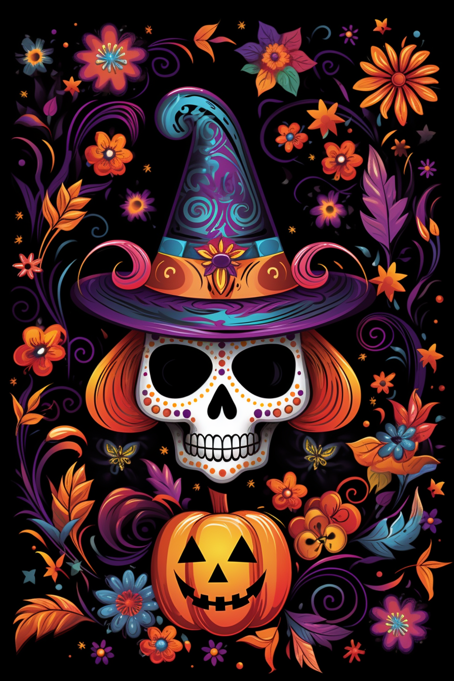 Colorful Jack-O-Lantern Illustration Sparkle Fest