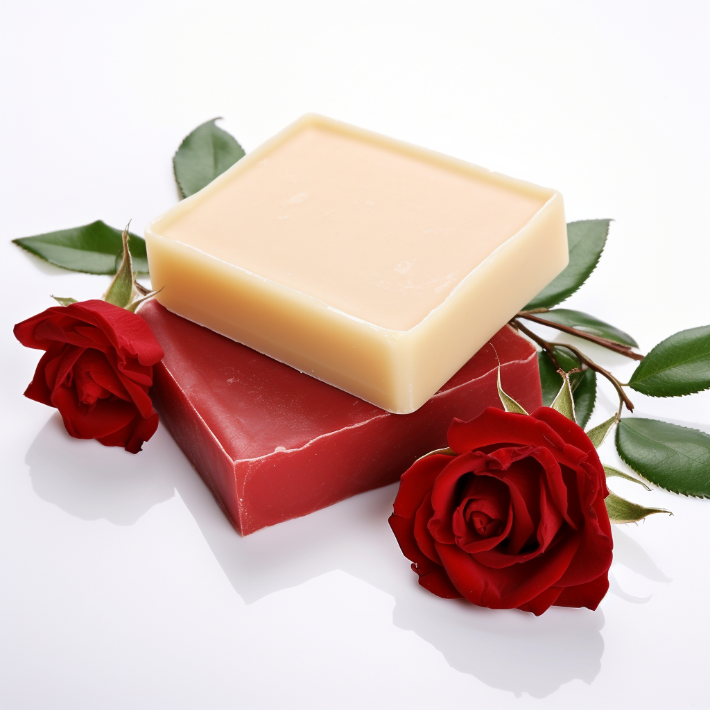 Festive women's soap with red rose