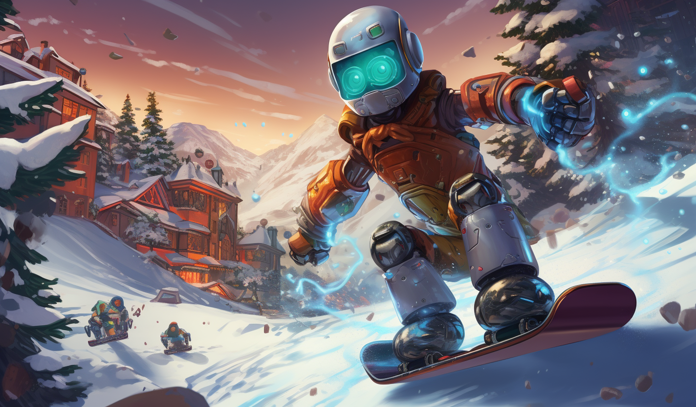 Robot and human snowboarding together