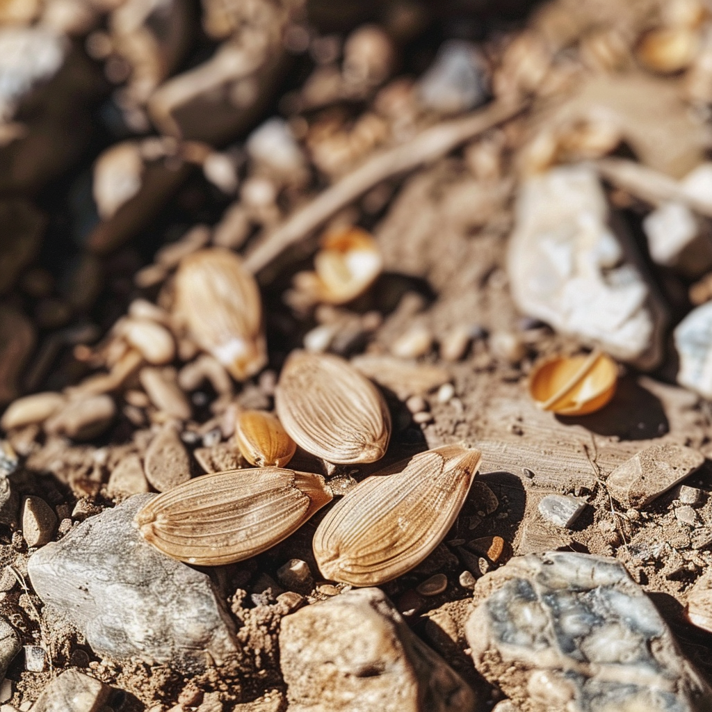 Seeds on Dry Gravel