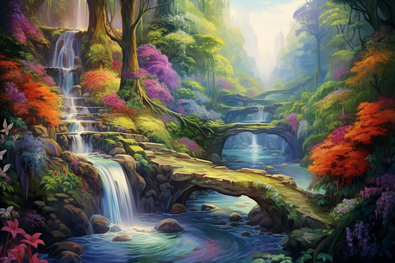 Colorful flowers in the enchanting Fey Court