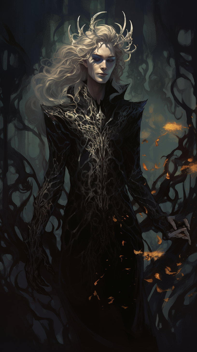 Unseelie Court Fey Prince Surrounded by Shadow