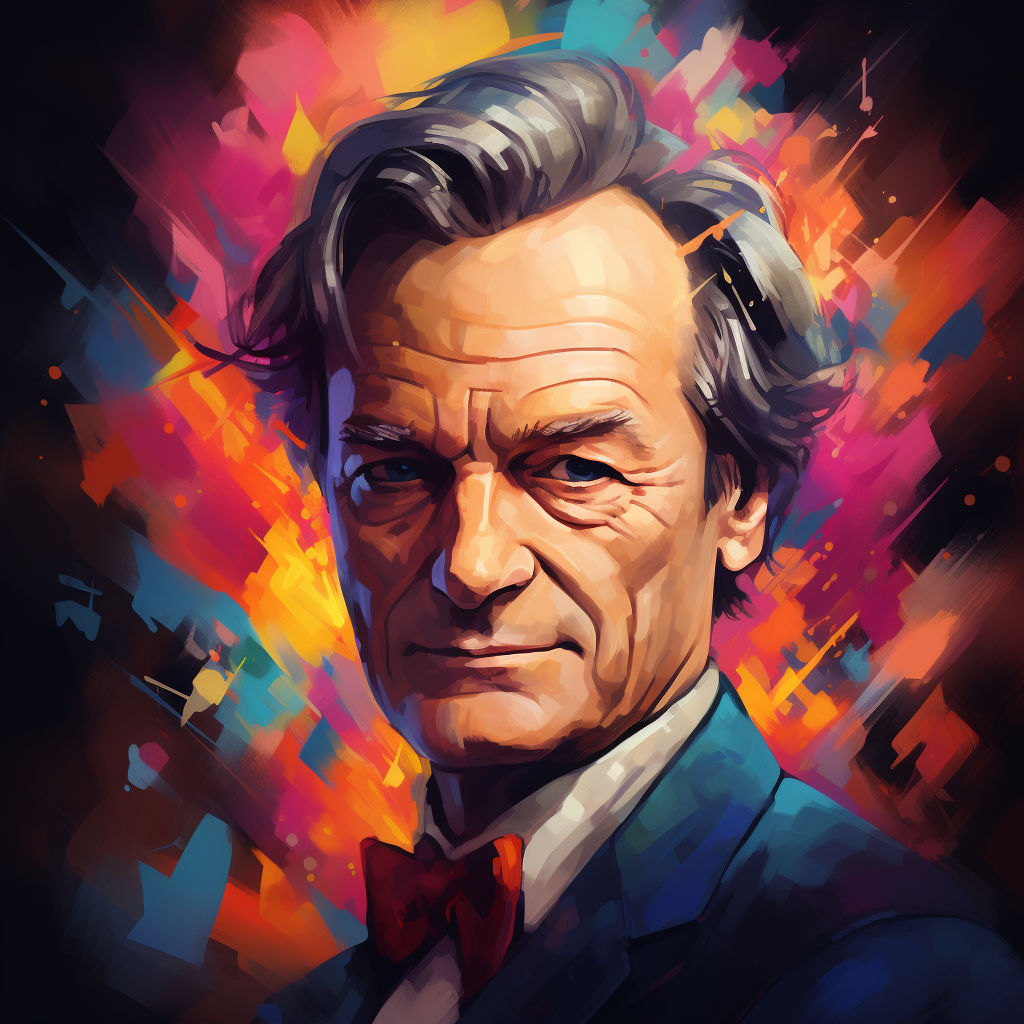 Richard Feynman profile avatar with stylized realism