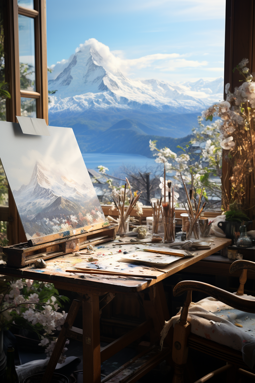 Feyre creating a masterpiece in her studio