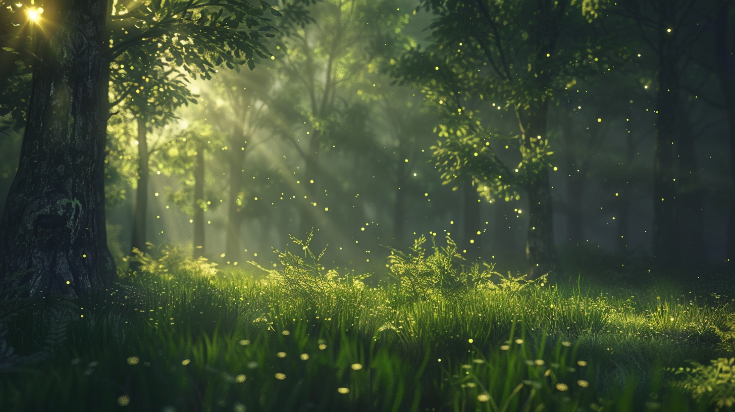 magical feywild forest scene