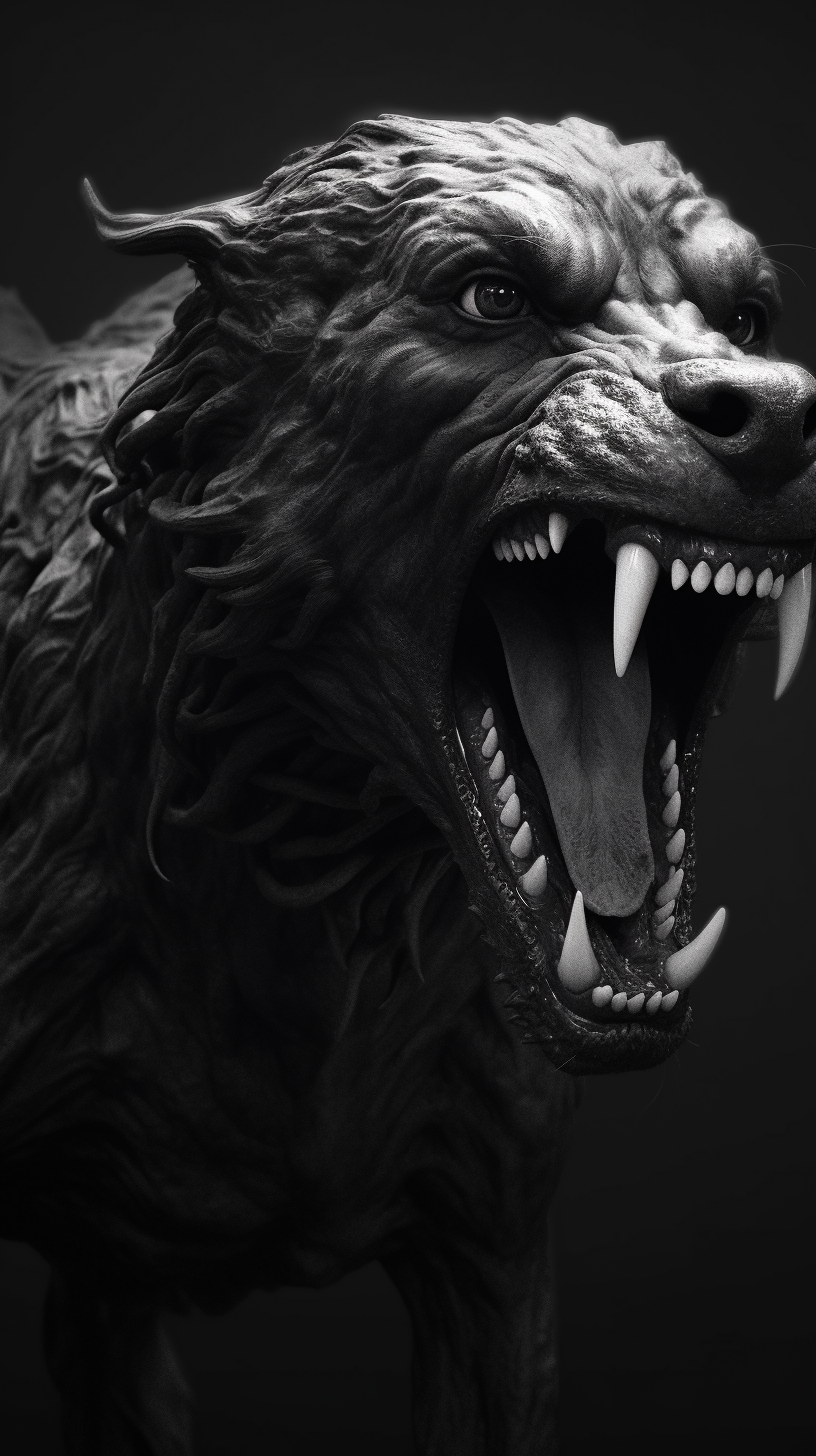 Realistic fierce dog with Venom design