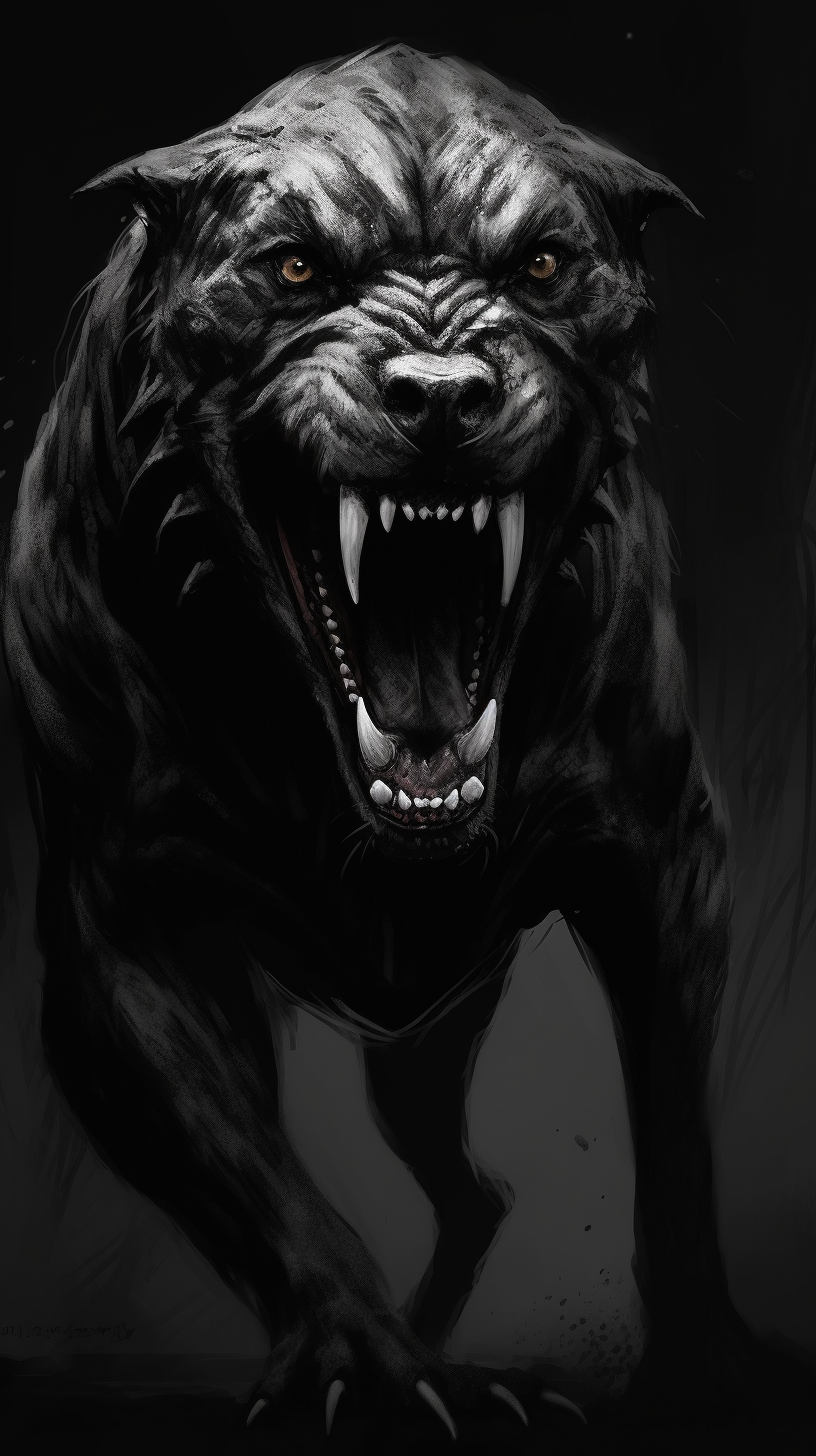 Realistic depiction of fierce dog with Venom symbiote design