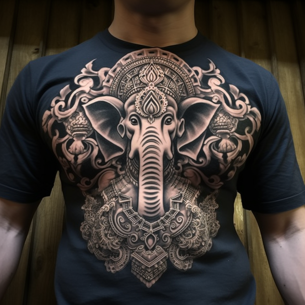 Powerful Ganesh Chest Tattoo for Men