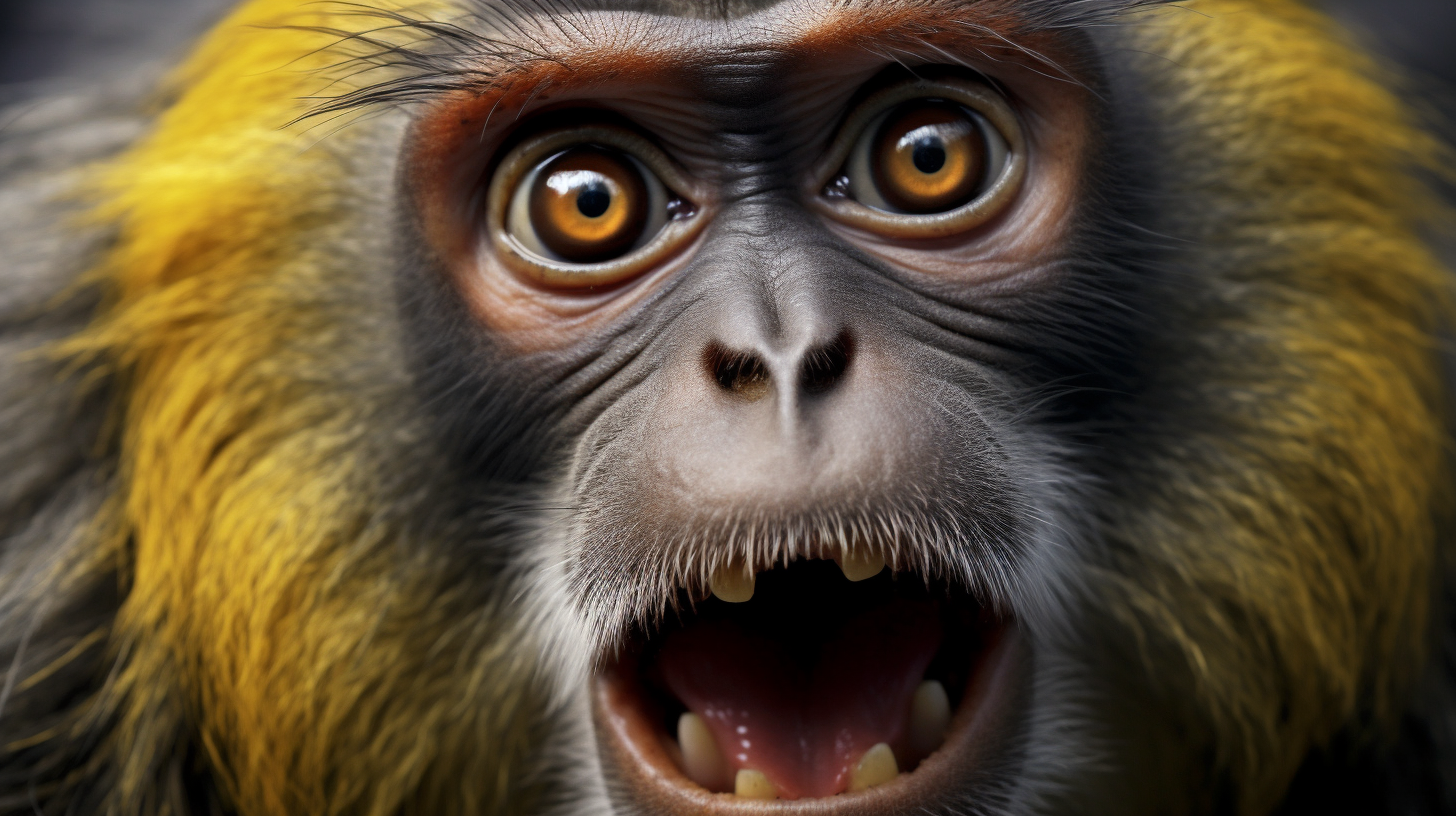 Close-up of Primate with Fierce Expression