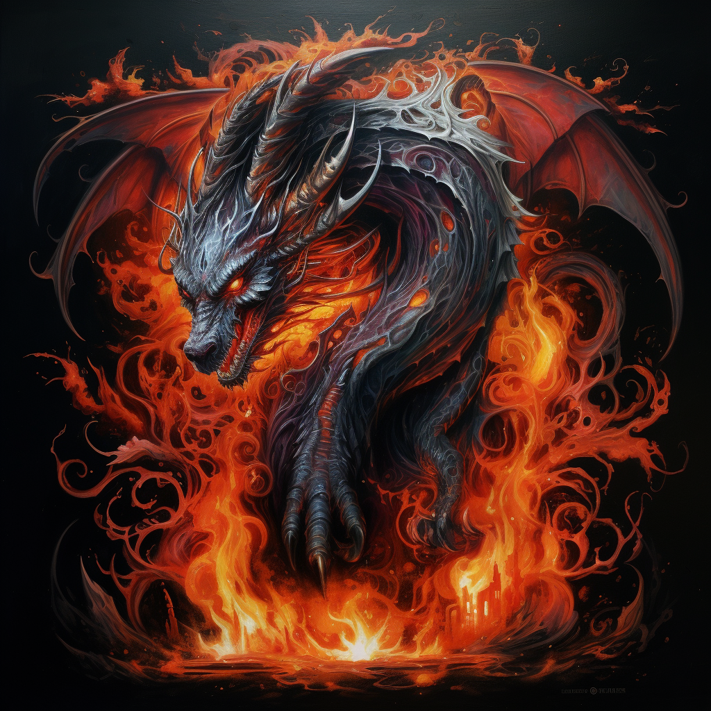 Realistic Fiery Dragon Magic