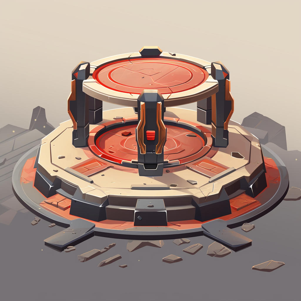 Minimalistic Game Design Illustration with Fighting Ring