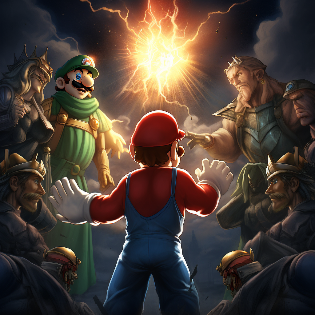 Mario and Luigi defeating evil together