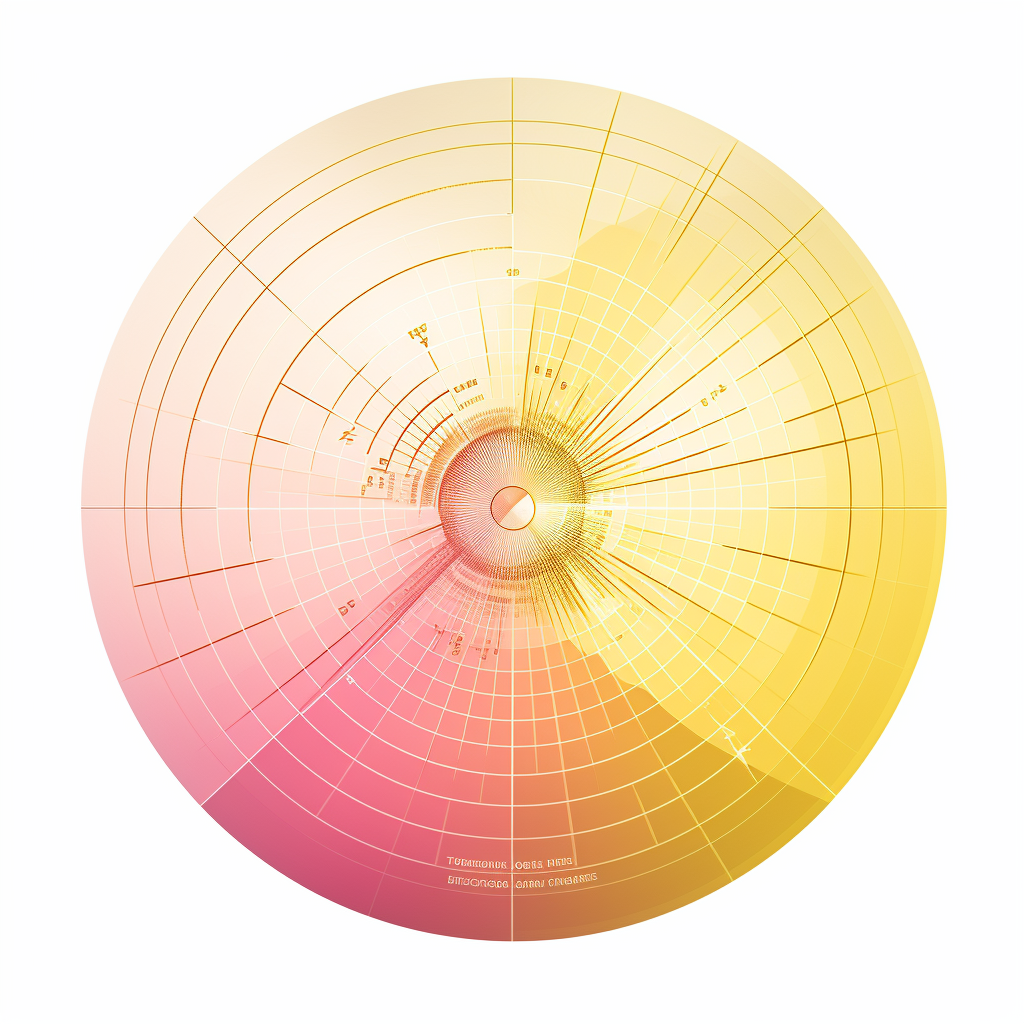 Pink and yellow financial circular chart