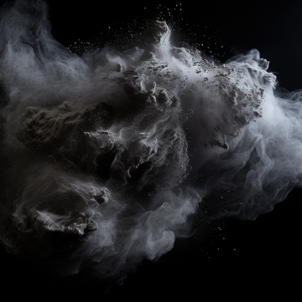 Beautiful fine dust on black background