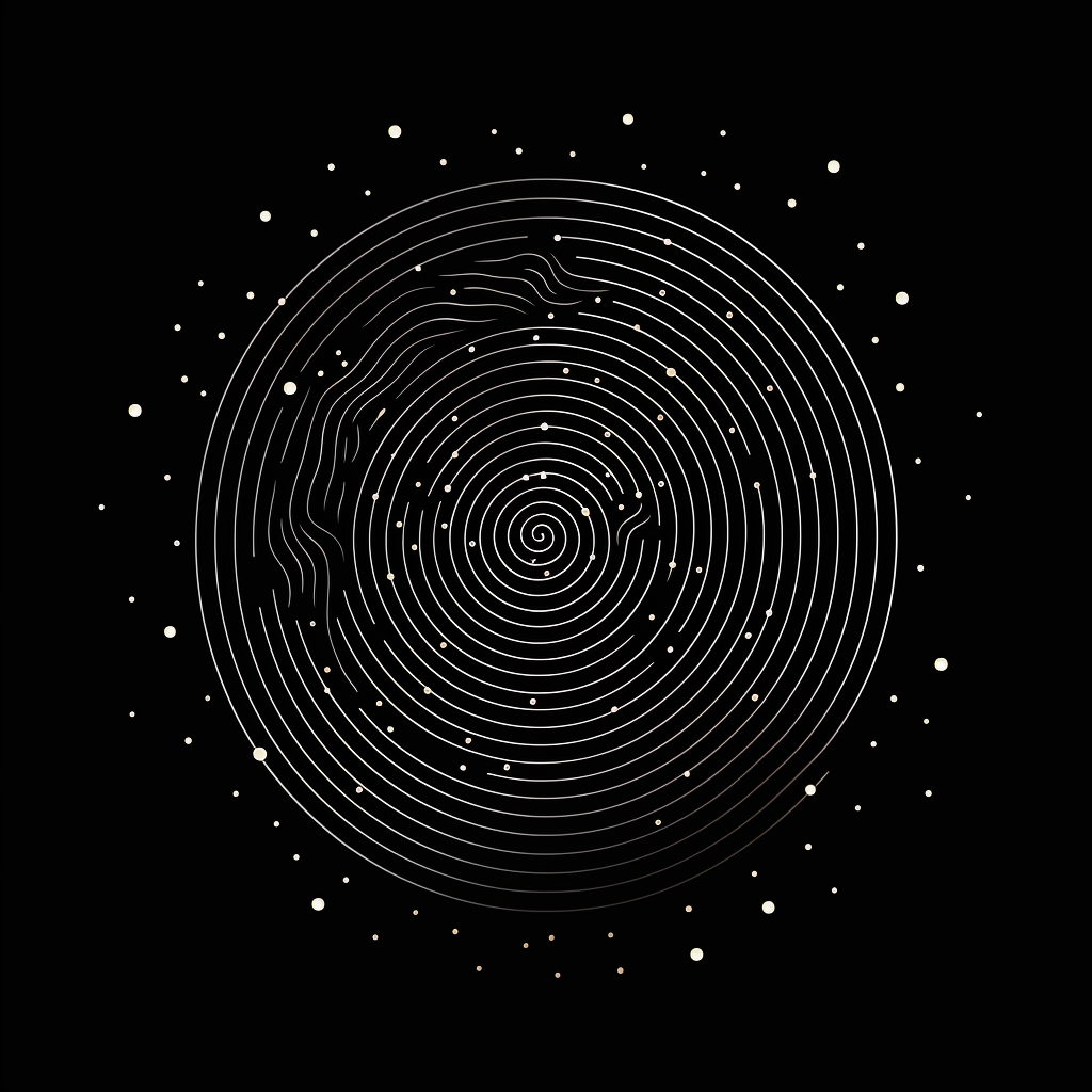 Minimalist fingerprint with celestial elements