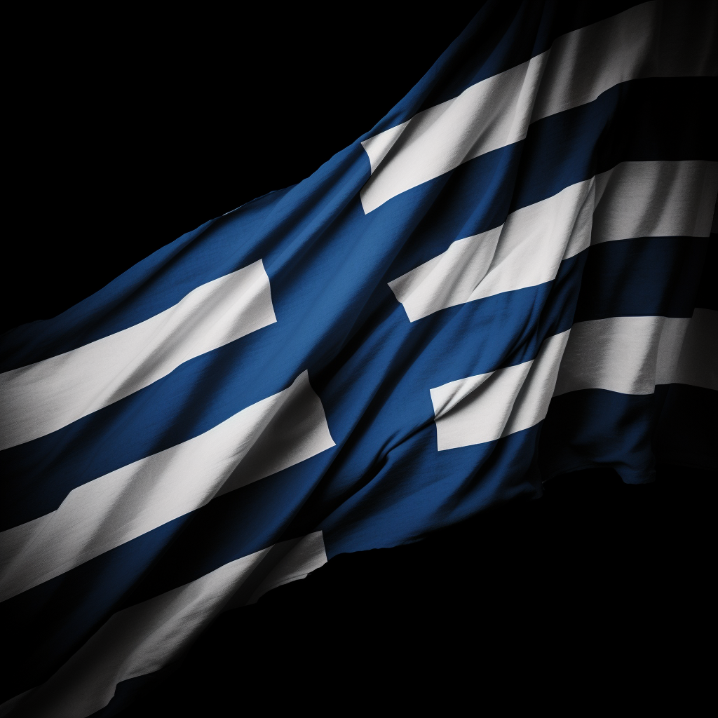 Finnish flag on black background