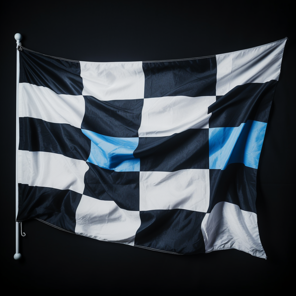 Finnish flag on black background