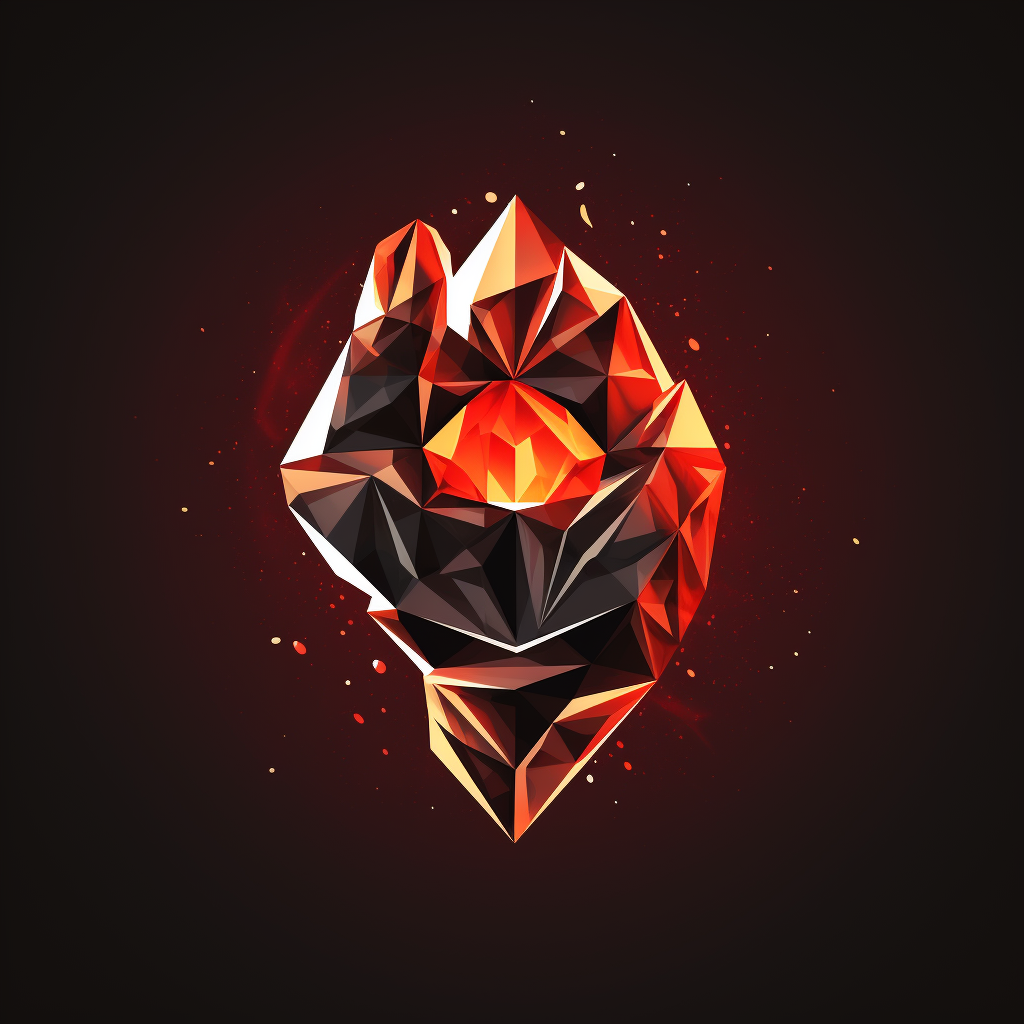 Logo with fiery fist inside diamond outline