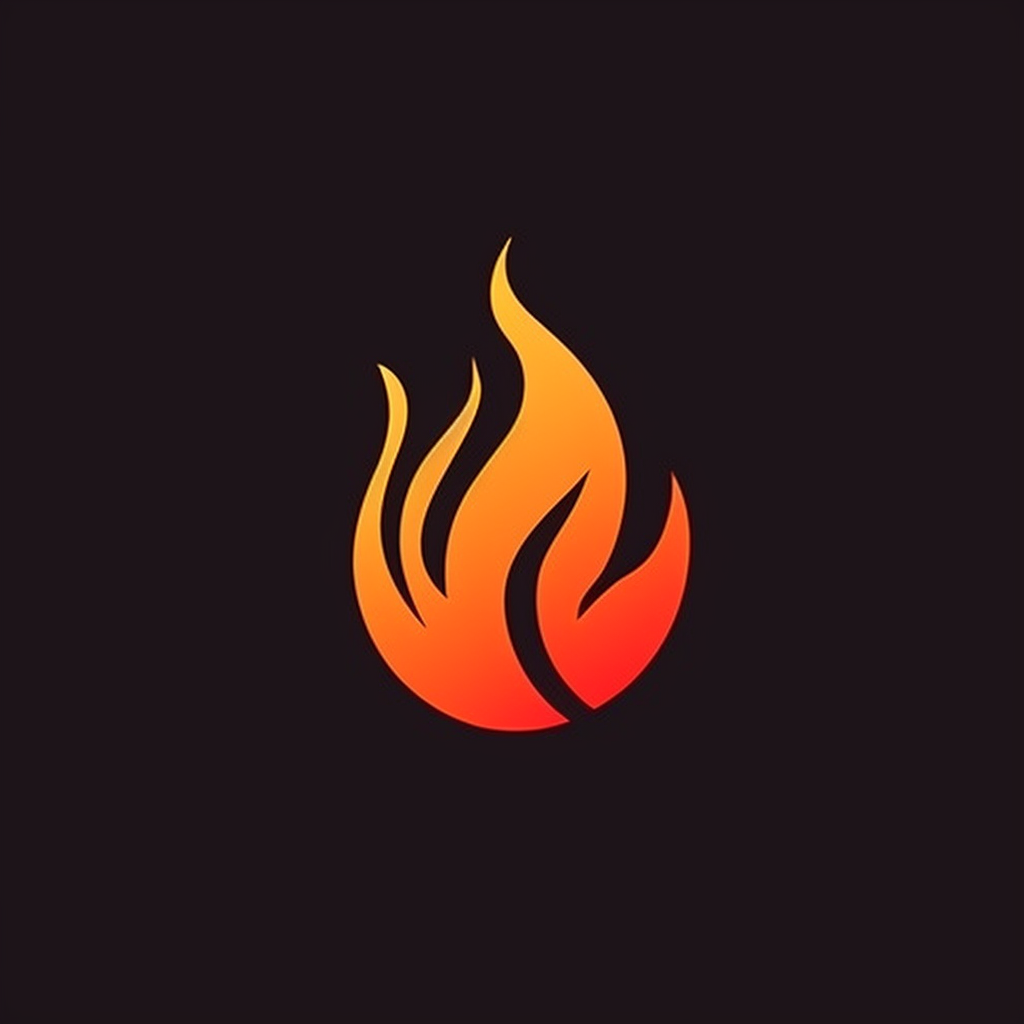 Minimalist fire logo illustration