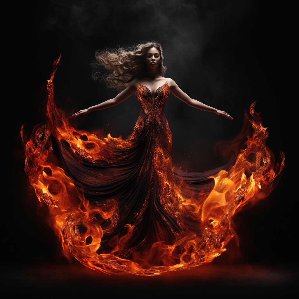 Goddess of Fire in Elegant Attire