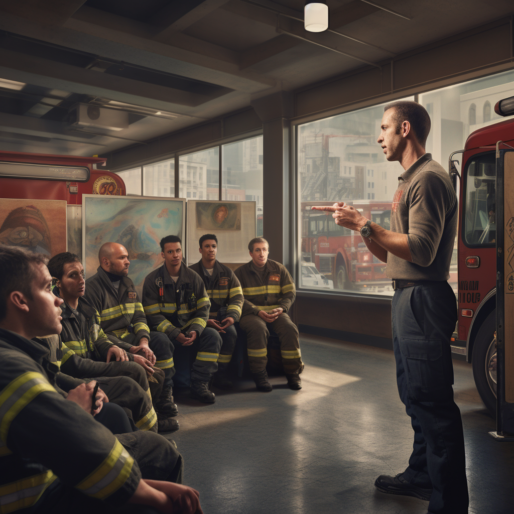 Firefighter team training in San Francisco