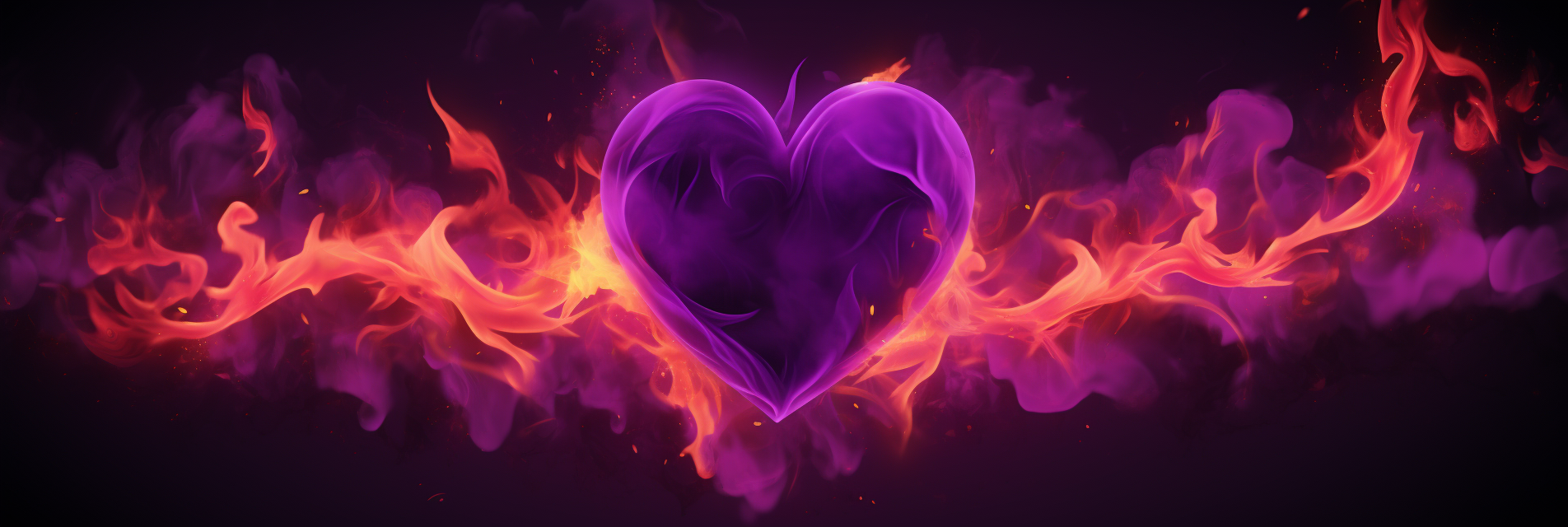 Fiery Purple Heart Banner