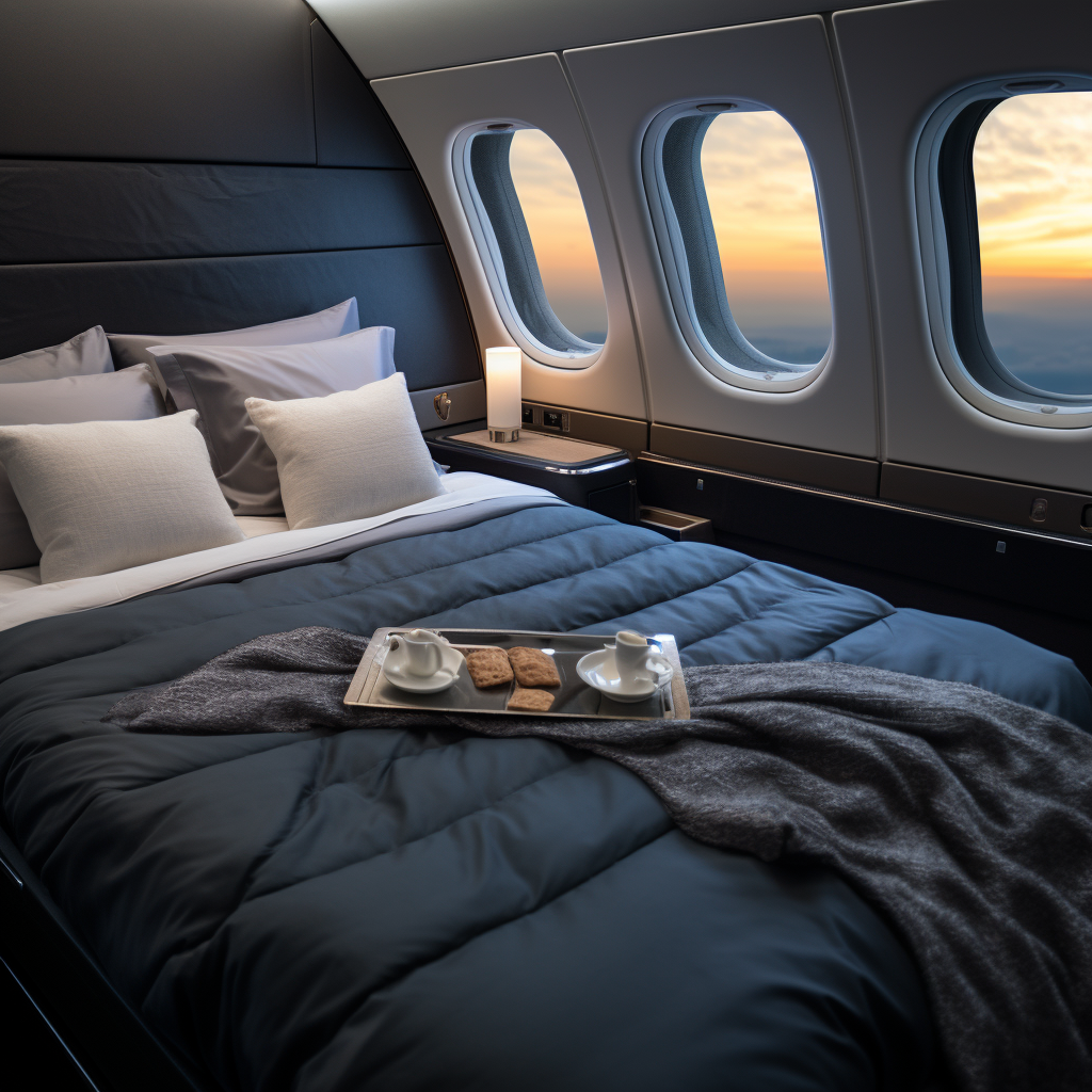 Luxurious First Class Plane Bed