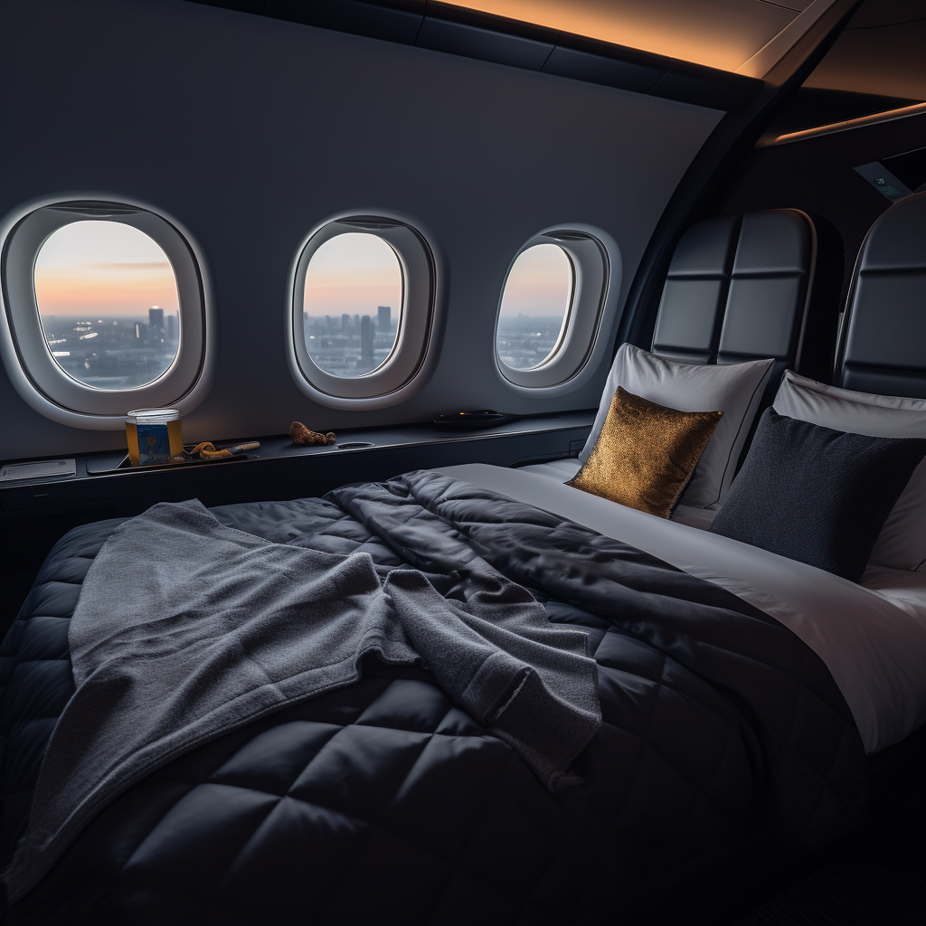 Luxury first class plane bed