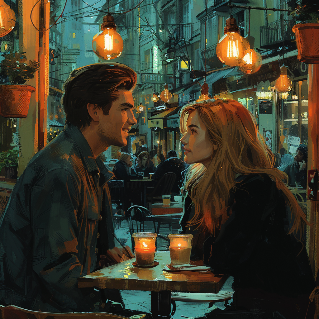 First date coffee shop image