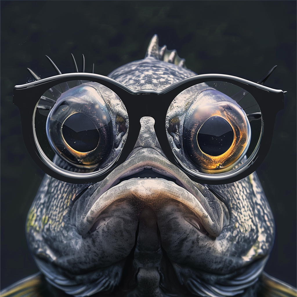 Fish face with glasses poster