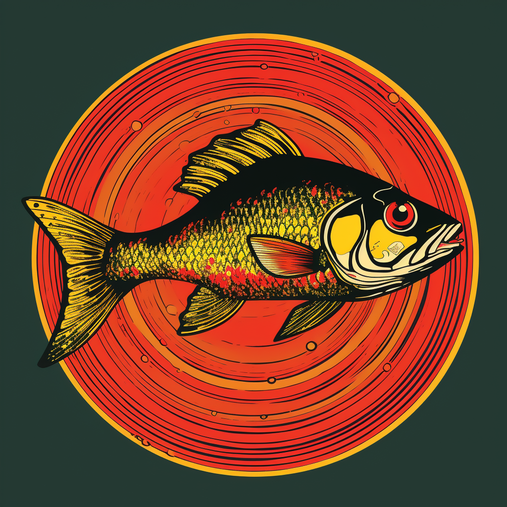 Retro album fish art print