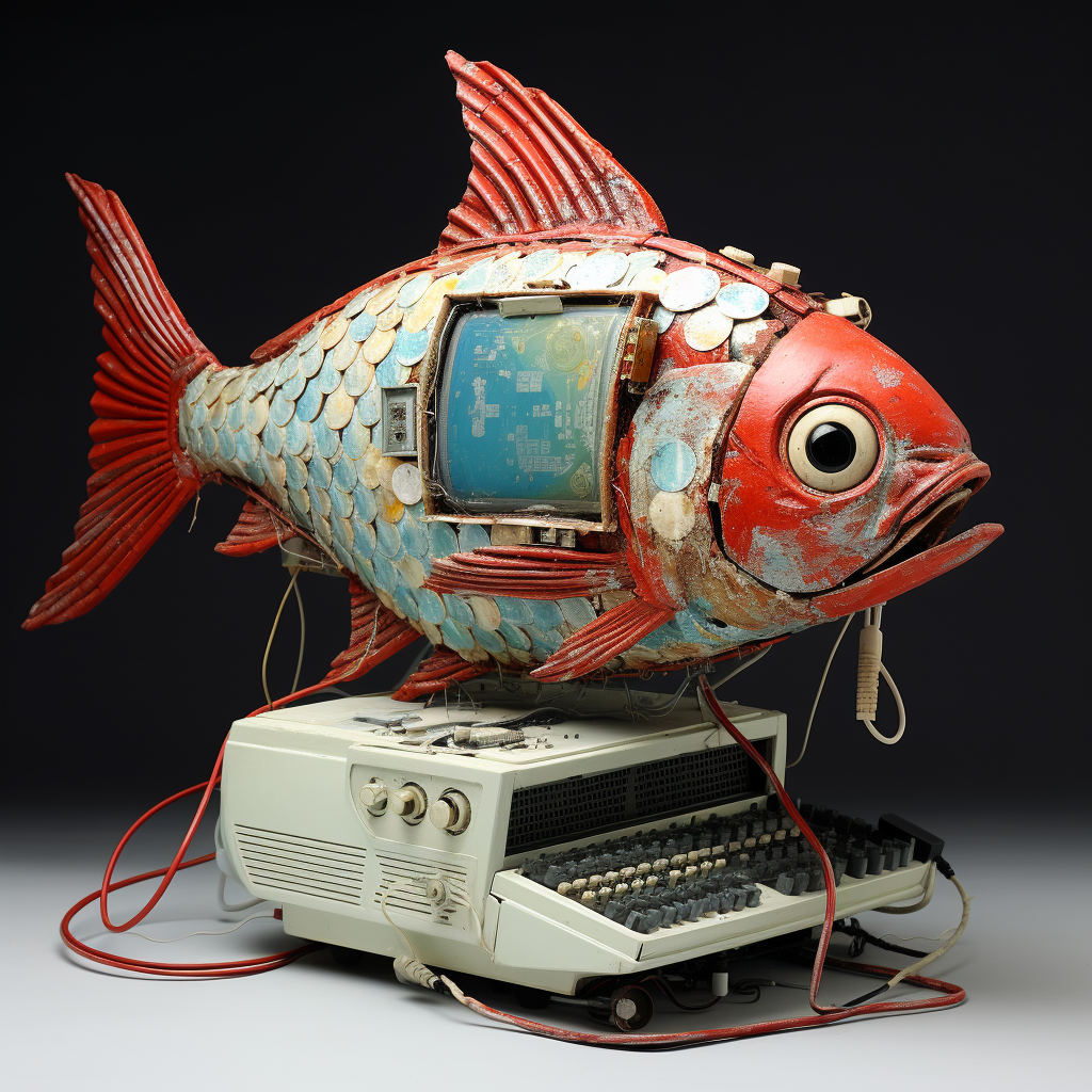 Fish Sculpture Made from Old Computer Parts