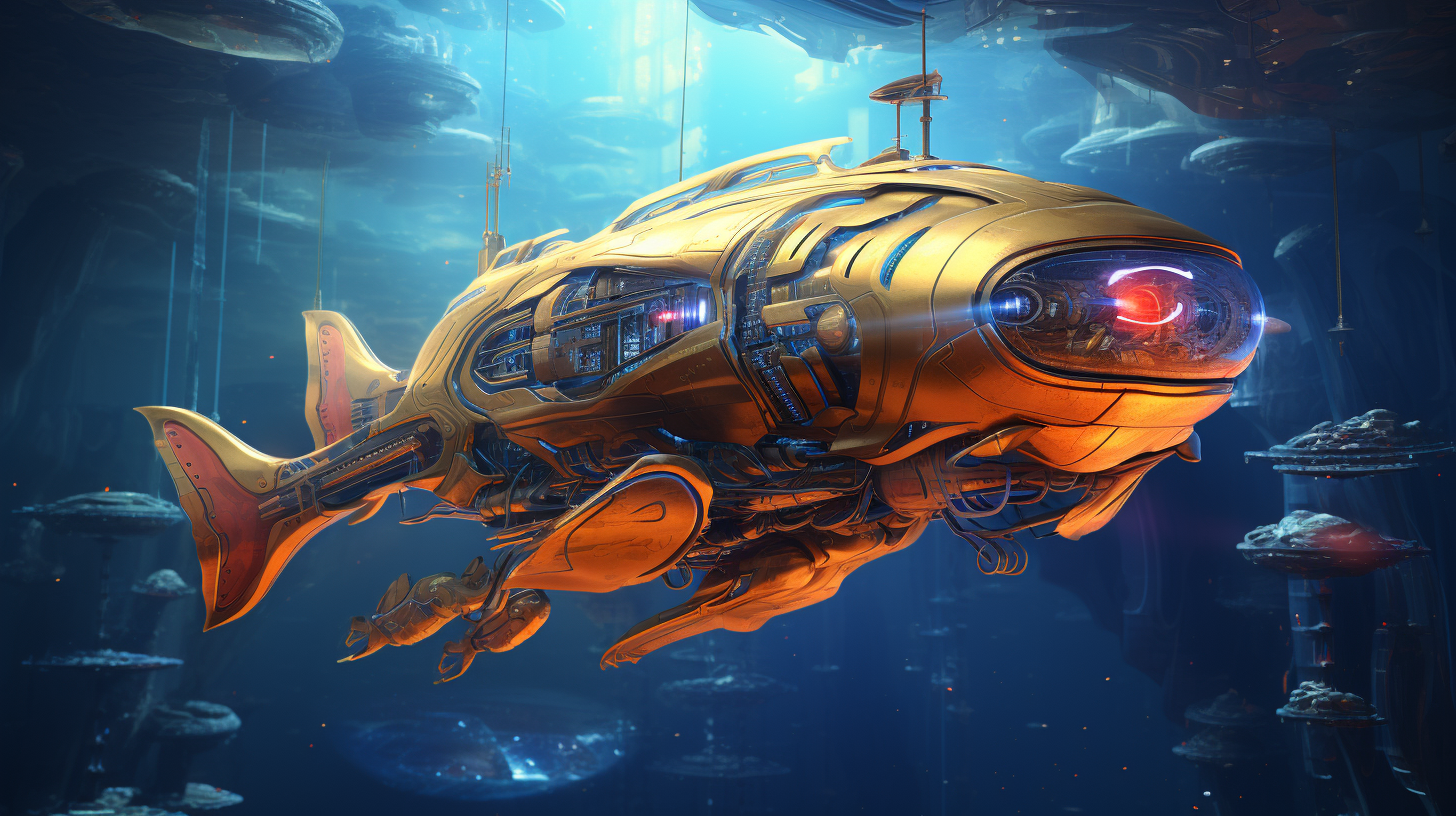 Illustration of Otherworldly Fish Spaceship