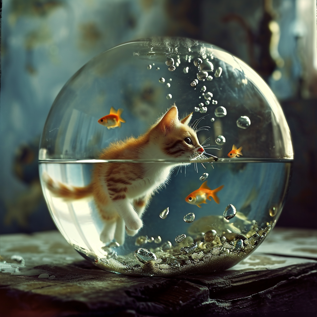 Cats in Fishbowl View