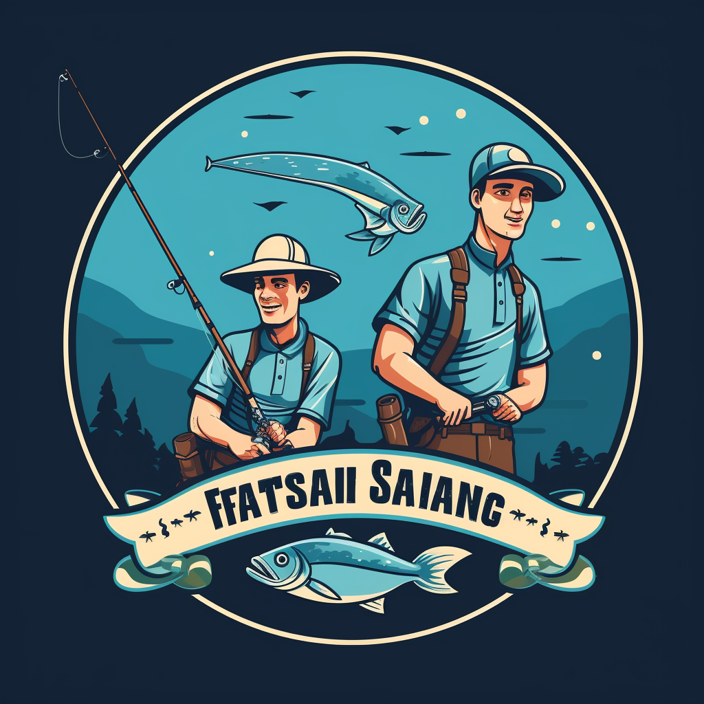 Fishing gear shop logo sticker